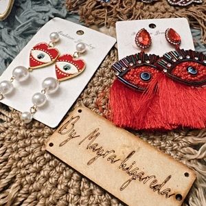 Evil eye earrings